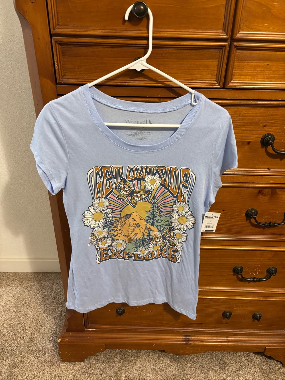 Light Blue 'Get Outside Explore' Graphic Tee - Women's Short Sleeve